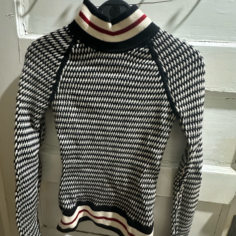 Black and White Striped Women's Sweater